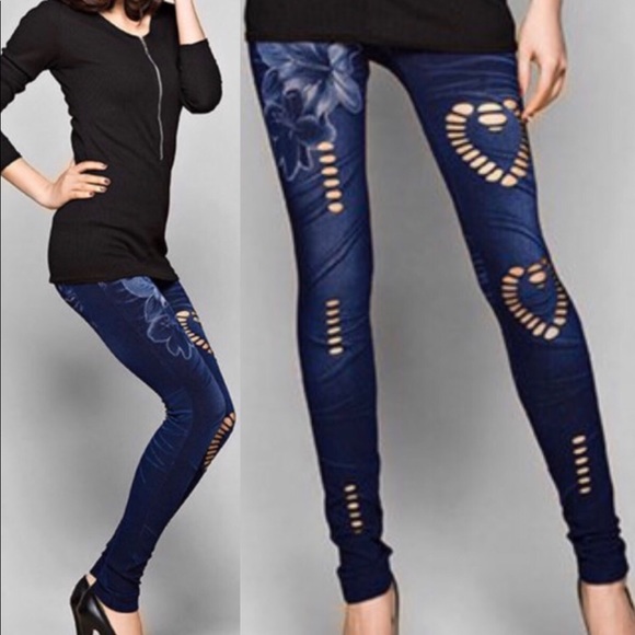 Pants - LAST 1❤️CUTE HIGH WAISTED PRINTED CUT-OUT LEGGINGS